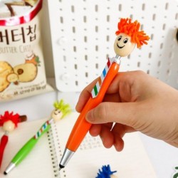 10 Stück Wischmopp-Stifte, lustiger Clown-ABS-Bildschirmreiniger, Wischmopp-Aufsatz, Eingabestift, Staubwedel, lustige Stifte für Kinder, Erwachsene, Zuhause, Schule, Büro – Geschenke zur Wertschätzung und Anerkennung von Mitarbeitern