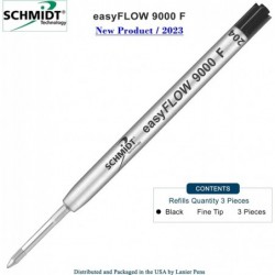 Bedruckte Schmidt easyFLOW9000 Kugelschreibermine - schwarze Tinte, feine Spitze 0,8 mm - 3er-Pack