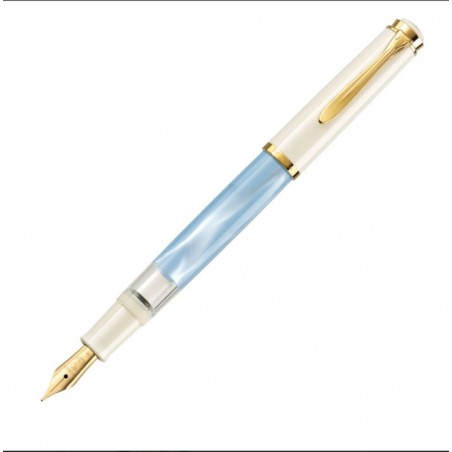 Pelikan Classic Pastell-Blau Kolbenfüllhalter,Stahlfeder F - Fein