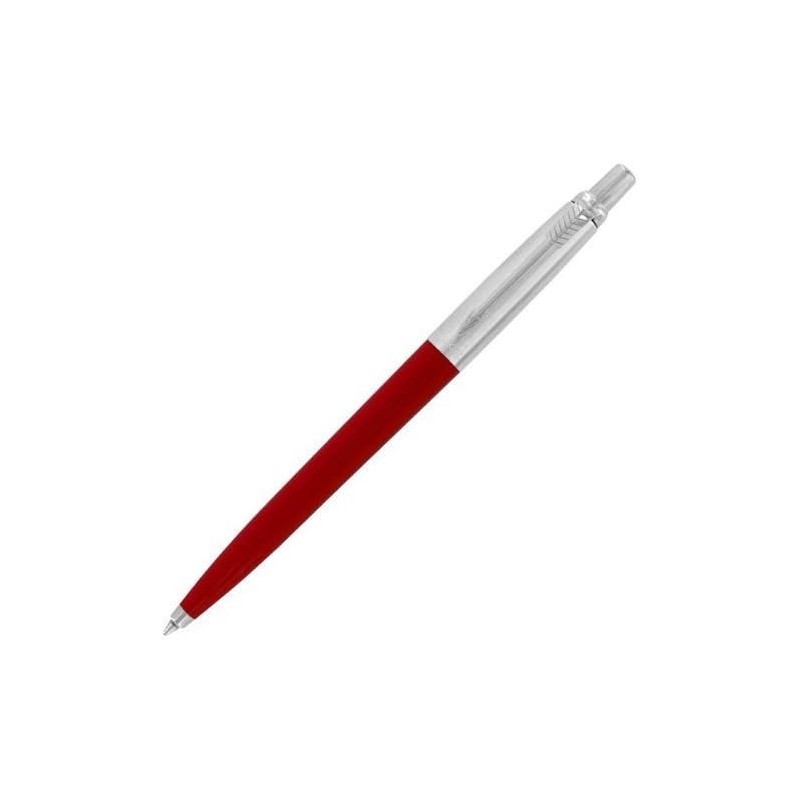 Parker Jotter Druckkugelschreiber, roter Schaft, schwarze Tinte, mittlere Spitze von Parker