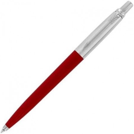 Parker Jotter Druckkugelschreiber, roter Schaft, schwarze Tinte, mittlere Spitze von Parker