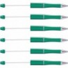 20 Stück Perlenstifte aus Kunststoff, Kugelschreiber mit Perlenschaft, schwarze Tinte, Perlenstifte, grüne leere Stiftröhrchen für Studenten, Büro, Schulbedarf, Abschlussgeschenk