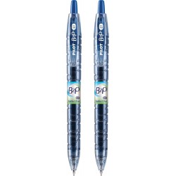 Pilot Bottle-2-Pen (B2P) – Einziehbarer Premium-Gel-Rollerstift aus recycelten Flaschen (2 Stück), feine Spitze, blaue G2-Gel-Tinte, nachfüllbar, bequemer Griff (31606)