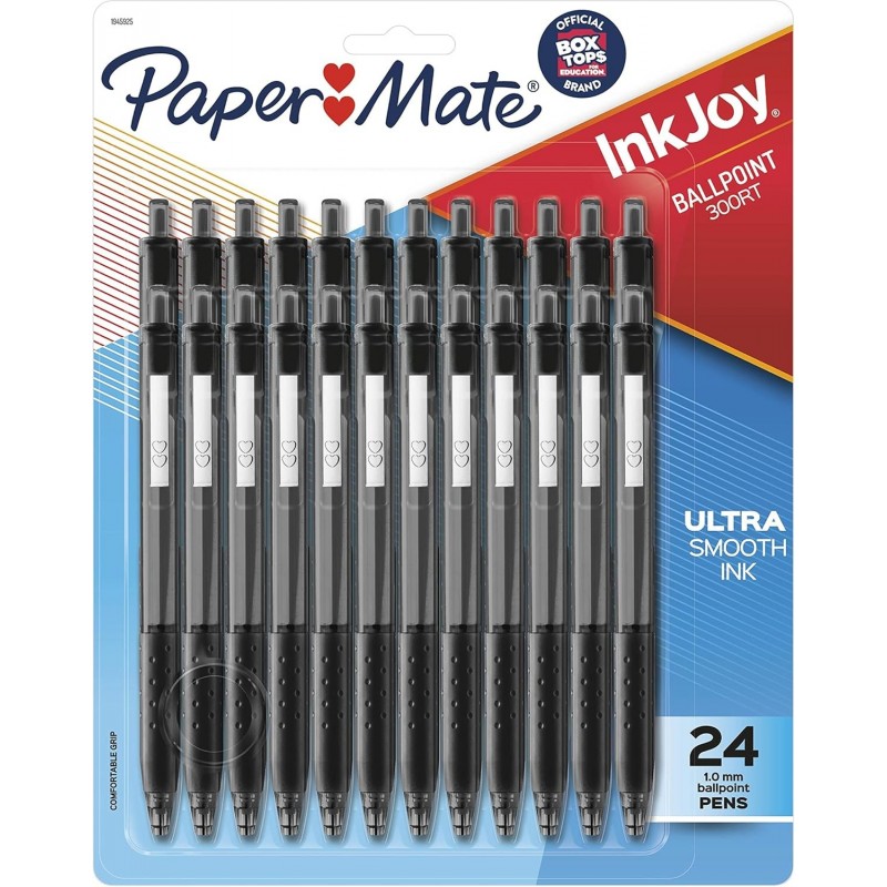 Paper Mate InkJoy 300RT Druckkugelschreiber, mittlere Spitze (1,0 mm), schwarz, 24 Stück