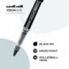 Uni-Ball Vision Elite Tintenroller, schwarzer Stift, Mikrostifte mit 0,5-mm-Tinte, schwarzer Tintenstift, Stifte mit feiner Spitze und sanftem Schreibgefühl, Stifte in Großpackungen und Bürobedarf