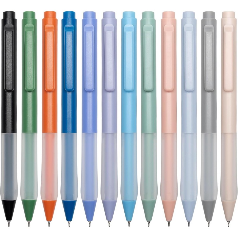 Linbsunne-Kugelschreiber, 0,7 mm, feine Spitze, glatte Schreibstifte, schwarzer Tintenstift, niedlicher Stift, einziehbarer, leiser Stift (12 Stück)