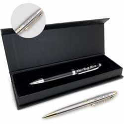 EDSG Personalisierte Stifte, individuelle Stifte, personalisierte Stifte mit Namensgravur, personalisierter Stift, gravierte Stifte, personalisiertes Geschenk für Männer und Frauen, Geburtstag, Weihnachten, Abschluss, Dankeschön-Geschenk in Box (schwarz)