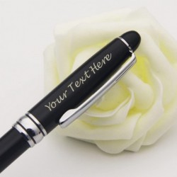 EDSG Personalisierte Stifte, individuelle Stifte, personalisierte Stifte mit Namensgravur, personalisierter Stift, gravierte Stifte, personalisiertes Geschenk für Männer und Frauen, Geburtstag, Weihnachten, Abschluss, Dankeschön-Geschenk in Box (schwarz)