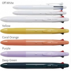 Pilot Acroball 4+1 Multifunktions-Kugelschreiber, ausgestattet mit 0,5 mm Tinte auf Ölbasis (Schwarz, Rot, Blau, Grün), 0,5 mm Druckbleistift, Off White, BH41AB-155-OW