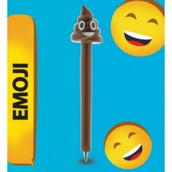 Verwirrtes Emoji-Kackagesicht aus Kunstharz, 6 Zoll, hochwertiger, schwarzer Kugelschreiber mit Tinte, einzigartig, handbemalt, neuartig, dekorativ, modisch, Schreibprodukte, Emoticons, Schul- und Bürobedarf