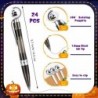 24 Stück Halloween-Stifte, Halloween-Kugelschreiber, Großpackung mit einziehbarem schwarzen Tintenstift, gruselige Halloween-Gel-Tintenstifte für Erwachsene, Halloween-Mottoparty-Zubehör, Büro (Schwarz, Geist)