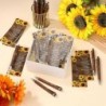 Cholemy 18 Sets Sonnenblumen-Hochzeitsgeschenk für Gäste, Brautparty, Dankeschön-Geschenke, Großpackung „Happily Ever After“, Bambus-Kugelschreiber mit Dankeskarten, Organzabeutel für Hochzeit, Brautparty