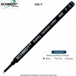 6er-Pack - Schmidt 888 Rollerball-Mine, schwarze feine Spitze