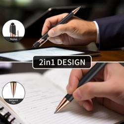 Personalisierte Stifte mit Stylus – Individuelle Stifte mit Aufdruck Ihres Logos oder Ihrer Nachricht – Ideales Geschenk für Büro, Lehrer und Schüler – Schwarze Tinte (10 Stück, Lila)