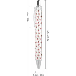 Druckkugelschreiber mit Kawaii-Erdbeer-Print, tragbarer Kugelschreiber mit schwarzer Tinte, Arbeitsstifte für Büro-Schreibwaren, Geschenke