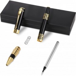 Personalisierter Stift – Kugelschreiber mit Gravur, individueller Geschenkstift mit Etui – 2 zusätzliche schwarze Tintenminen – individuelles Stifteset mit kostenloser Gravur (Stil 1)