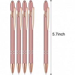 20 Stück Kugelschreiber mit Stylus-Spitze, Metallstift mit schwarzer Tinte, Eingabestift für Touchscreens, 2-in-1-Stylus (Roségold)