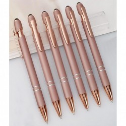 20 Stück Kugelschreiber mit Stylus-Spitze, Metallstift mit schwarzer Tinte, Eingabestift für Touchscreens, 2-in-1-Stylus (Roségold)