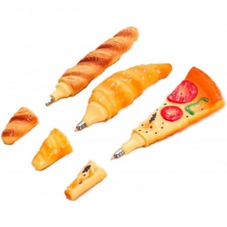 3 kleine Kugelschreiber in süßer Pizzabrotform, 0,5 mm, schwarze Tinte, feine Spitze, einzigartige Weihnachtsgeschenkfüller für Studenten, Kinder, Erwachsene, Schreibstifte, Büro- und Schulbedarf