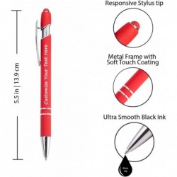 Personalisierter Stift mit Ihrem Namen und Logo, individuelle Kugelschreiber in großen Mengen, kostenlose Lasergravur, Stylus-Stifte individuell mit Text, Premium-Metallstift, schwarze Tinte, mittlere Spitze, rot