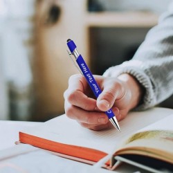 Personalisierter Stift mit Ihrem Namen und Logo, individuelle Kugelschreiber in großen Mengen, kostenlose Lasergravur, Stylus-Stifte individuell mit Text, Premium-Metallstift, schwarze Tinte, mittlere Spitze, rot