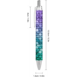 Nachfüllbare Rolling Ball-Stifte, modischer Kugelschreiber für Männer und Frauen, Büro- und Schreibtischbedarf, 0,5 mm, schwarze Tinte, 1 Stück, lila-türkis funkelndes Meerjungfrauenschuppen-Muster