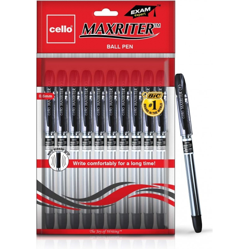 Cello Maxriter Kugelschreiber-Set – 10er-Pack (schwarz)