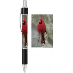 Kugelschreiber mit roter Kardinalvogel-Tinte und Wildlife-Natur-Design als Schreibwarengeschenk oder für Büro- und Schulbedarf