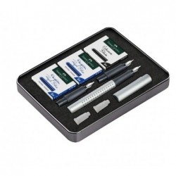 Faber-Castell Grip 2011 Kalligrafie Geschenkset silber