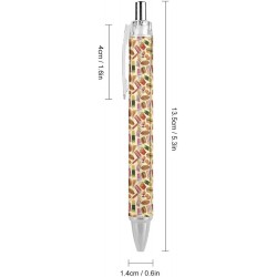 Kugelschreiber mit Hamburger, Pommes Frites, Pizza, realistisches Essen, feine Spitze (0,5 mm), einziehbarer Stift zum sanften Schreiben, Gelschreiber mit schwarzer Tinte, 1 Stück