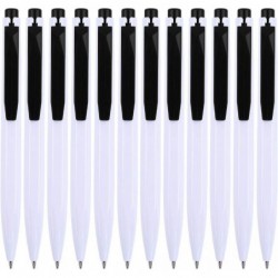 BaoKe Druckkugelschreiber mit fortschrittlicher Tinte, blaue Stifte, mittlere Spitze, ultraweiches Schreiben, 12er-Pack B59 (schwarz)