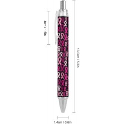 Druckkugelschreiber, 0,5-mm-Schreibstifte mit bequemem Griff, Brustkrebs-Bewusstseinsbänder, rosa Kugelschreiber, schwarze Tinte, Büro-Schreibtisch-Zubehör, 1 Stück