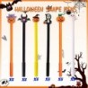 30 Stück Halloween-Stifte, Stifte in Kürbis-Totenkopf-Form mit Geister-Fledermaus-Motiv, 0,5 mm großer schwarzer Tintenroller für Halloween-Partyzubehör, Schulbüro