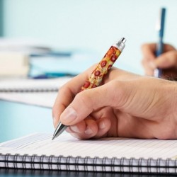 Realistischer Kugelschreiber mit Pizza-Essen, feine Spitze (0,5 mm), einziehbarer Stift zum sanften Schreiben, Gelschreiber mit schwarzer Tinte, 1 Stück