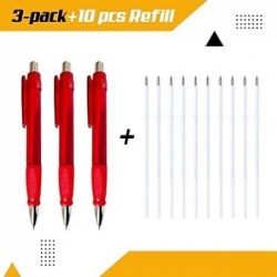 Große Stifte, 3er-Pack Jumbo-Stift mit schwarzer Tinte und 10 Ersatzminen, Riesenstift, bequem zu greifen, geht nie verloren, gut fürs Lager, extragroße XL-Jumbo-Druckkugelschreiber mit Ersatzminen (ROT) – 3er-Pack