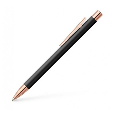 Faber-Castell Neo Slim Metall Kugelschreiber schwarz mit rosegold