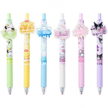 Kawaii-Stifte, 6er-Pack, süße Cartoon-Kätzchen-Kugelschreiber, Melodie, schwarze Gel-Tinte, 0,5 mm feine Spitze, ideal zum Schreiben, für Schule, Büro, Anime-Geschenke für Mädchen, Studenten, Frauen