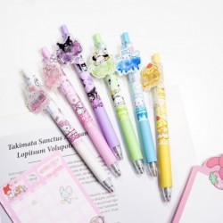 Kawaii-Stifte, 6er-Pack, süße Cartoon-Kätzchen-Kugelschreiber, Melodie, schwarze Gel-Tinte, 0,5 mm feine Spitze, ideal zum Schreiben, für Schule, Büro, Anime-Geschenke für Mädchen, Studenten, Frauen