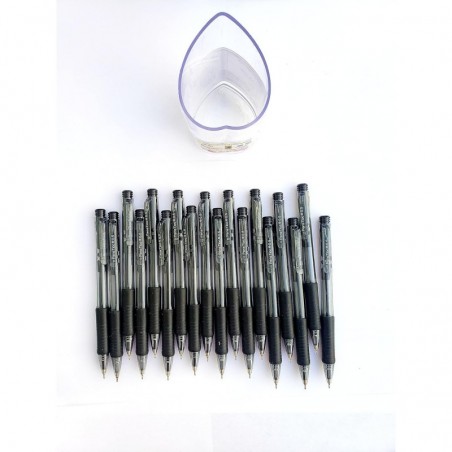 TLoc-Kugelschreiber, einziehbar, extrafeine Spitze, 0,5 mm, B19-Stil (18er-Pack, schwarz)