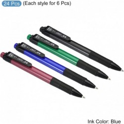 PATIKIL Druckkugelschreiber, 24er-Pack, mittlere Spitze, 1,0 mm, blaue Tinte, sanftes Schreiben, Tagebuchstift für das Home-Office, Schwarz, Grün, Blau, Rot