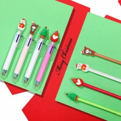 Outus 16-teiliges Weihnachtsstifte-Set, 8 Tintenroller mit Weihnachtsmotiven und 8 einziehbare mehrfarbige Weihnachtskugelschreiber für Kinder und Schüler, Schneemann/Rentier/Weihnachtsbaum/Weihnachtsmann