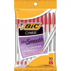 BIC Cristal Xtra Smooth Kugelschreiber-Kombiset: Set beinhaltet 10 schwarze und 10 rote