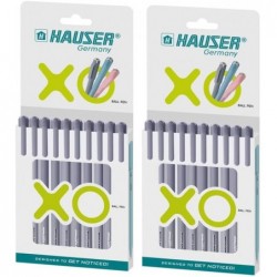 Hauser Xo Kugelschreiber-Etui-Packung | Spitzengröße 0,7 mm | Schlankes Gehäuse und minimalistisches Design | Mattes Finish | Fester Gehäusetyp | Tinte mit niedriger Viskosität | Extrem langlebige Spitze | Schwarze Tinte, Set mit 10 Stück x 2 Packungen