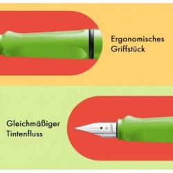 LAMY safari moderner Füllhalter green, Stichbreite M Feder Linkshänder