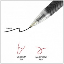 Universal 15530 Economy Druckkugelschreiber, schwarze Tinte, transparent, 1 mm, Dutzend