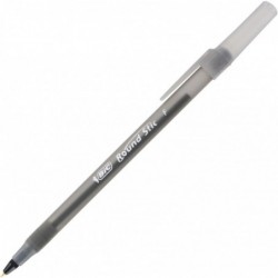 BIC Round Stic Kugelschreiber, feine Spitze 0,8 mm, schwarze Tinte, 3 Dutzend Stifte (GSF11-BK)