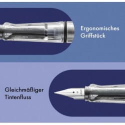 LAMY safari moderner Füllhalter vista, Stichbreite M Feder Linkshänder