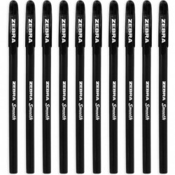 ZEBRA Doodler'z Stick Gel-Kugelschreiber – 1,0 mm – Schwarzes Gehäuse und schwarze Tinte – 10er-Pack