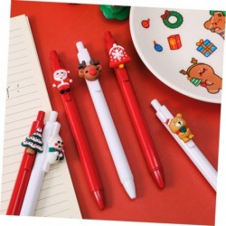 12 Stück Weihnachts-Push-Unisex-Weihnachtsstifte für festen Stift, Gelstift, süßer Gelstift, schwarze Stifte, Kugelschreiber, festlicher Gelstift, Weihnachtsmann-Stifte, Come-Pen, Kunststoffstift fürs Büro