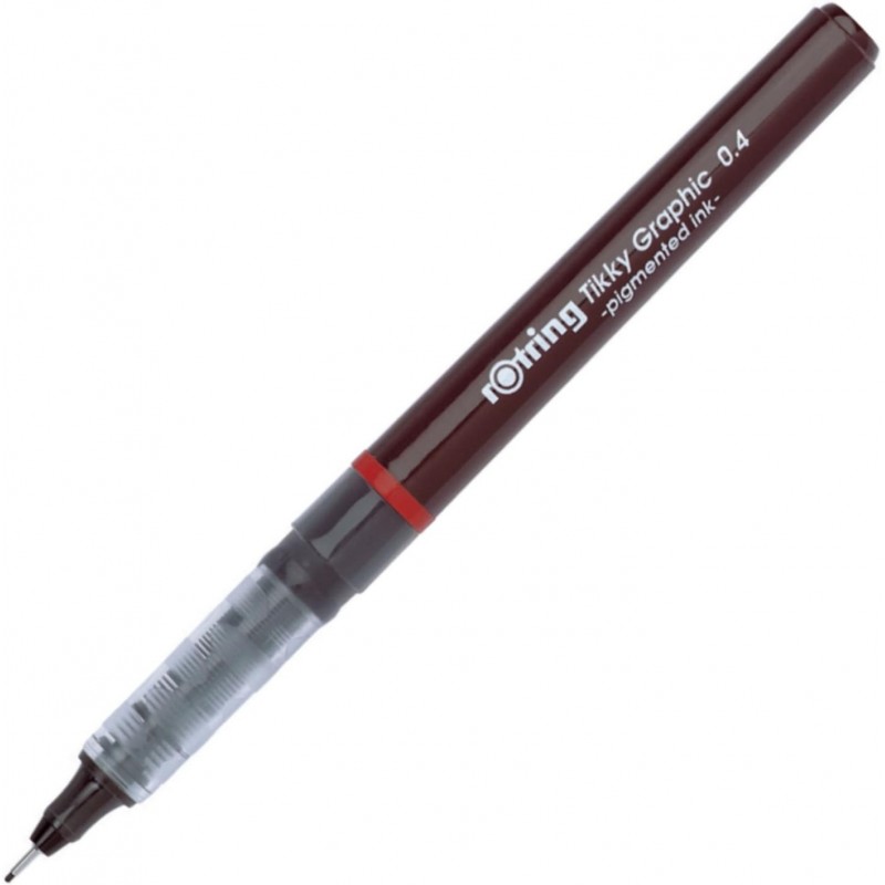 rOtring Tikky Fine Liner Faserspitze Grafikstift, 0,4 mm, schwarze Tinte (1904754)